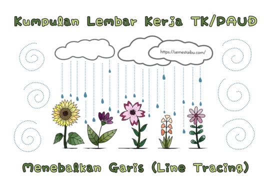 Menebalkan Garis - Lembar Kerja Anak TK - Free Download