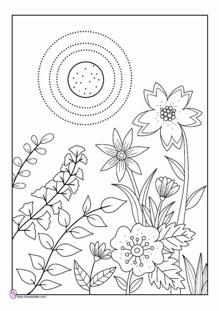 Flowers coloring pages 