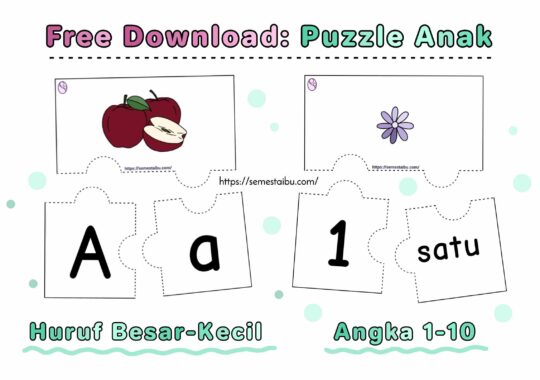 worsheet anak tk - puzzle huruf besar huruf kecil