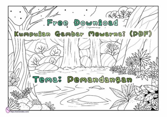 Download gambar mewarnai pdf - pemandangan