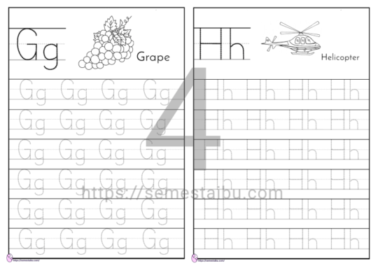 Kindergarten worksheet - Menebalkan huruf paud - lembar kerja anak tk