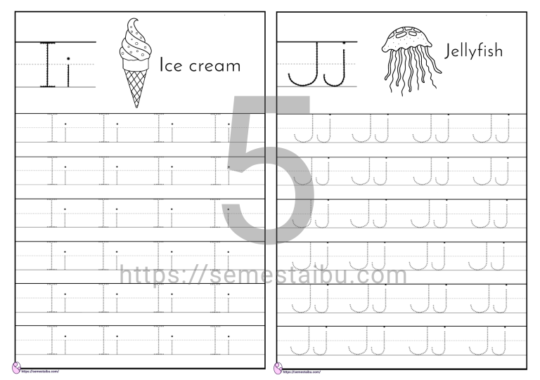 Kindergarten worksheet - Menebalkan huruf paud - lembar kerja anak tk
