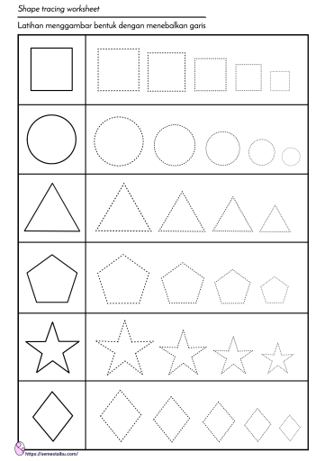 Menggambar bentuk - menarik garis untuk anak tk - geometri