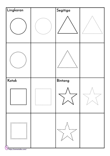 Menggambar bentuk - menarik garis untuk anak tk - geometri
