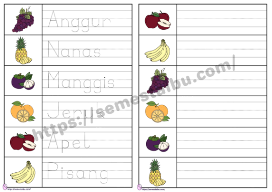 lembar kerja anak tk menulis - belajar menulis