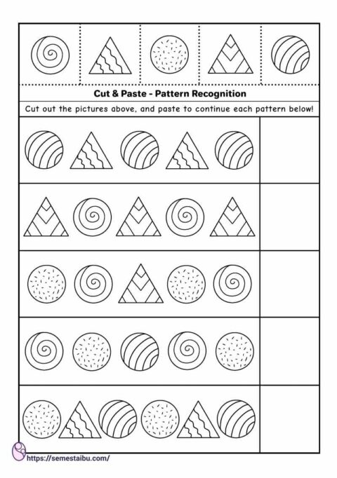 Cut and paste worksheets - pattern recognition