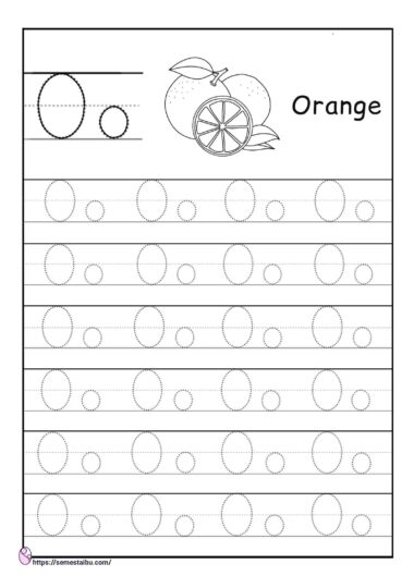 Kindergarten worksheets - tracing letter O