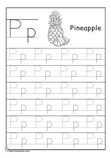 Kindergarten worksheets - tracing letter P
