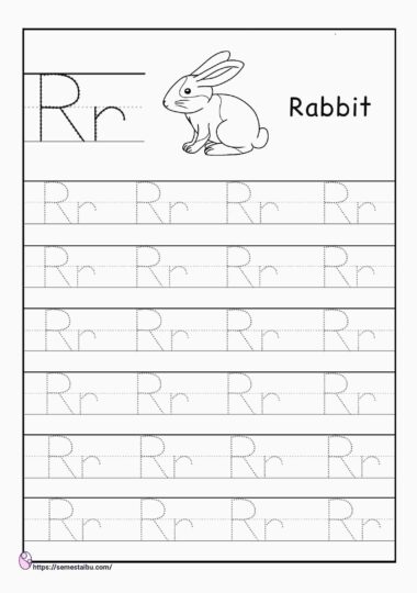 Kindergarten worksheets - tracing letter R