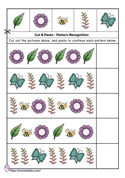 Cut and paste - pattern worksheets