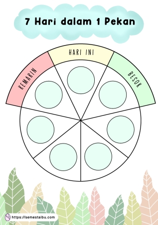 Worksheet anak tk mengenal hari
