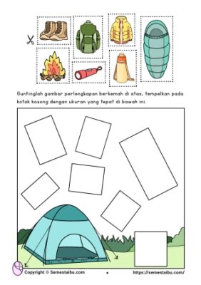 Tema Rekreasi | Subtema Perlengkapan | Lembar Kerja Anak TK - PAUD