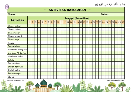 Worksheet lembar kerja anak tk paud ramadhan