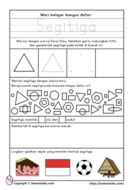 Lembar Kerja Anak TK - PAUD: Bangun Datar | Geometri | Bentuk 2D