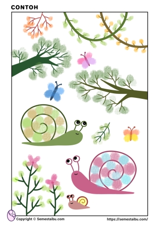 Contoh finger painting anak tk mudah template