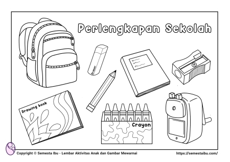 Kognitif lembar kerja anak tk paud sd tema lingkungan sekolahku