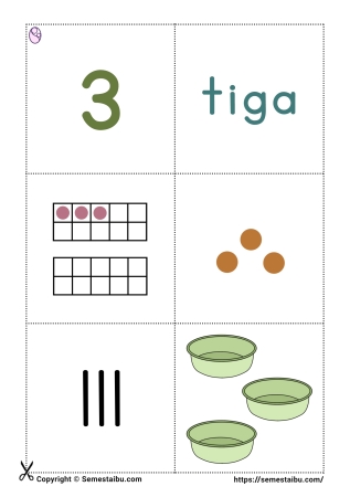 Flashcard angka anak pdf bilangan 3