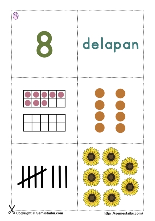Flashcard angka anak pdf bilangan 8