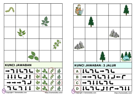 Kognitif lembar kerja worksheet anak tk sd maze algoritma