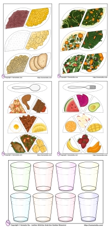 Lembar kerja worksheet anak tk paud pretend play warung makan prasmanan restoran