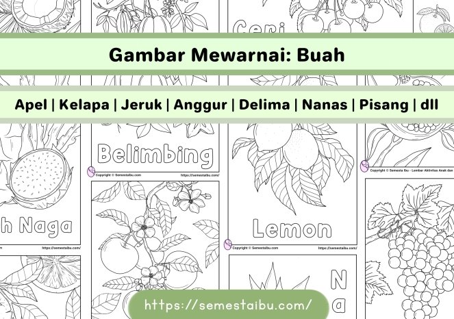 Gambar mewarnai buah