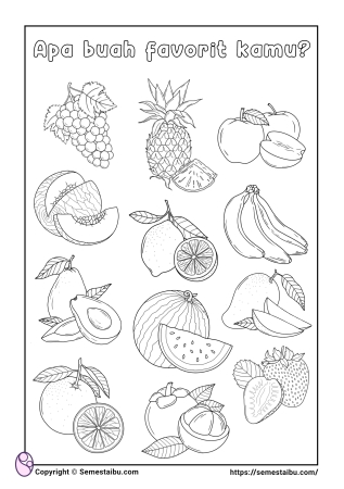 Gambar mewarnai buah