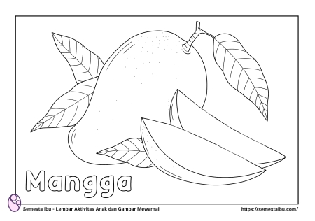 Gambar mewarnai buah mangga