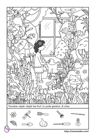 Worksheet lembar kerja anak tk mencari objek gambar mewarnai
