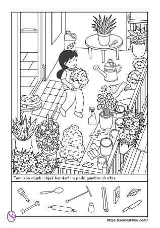 Worksheet lembar kerja anak tk mencari objek gambar mewarnai