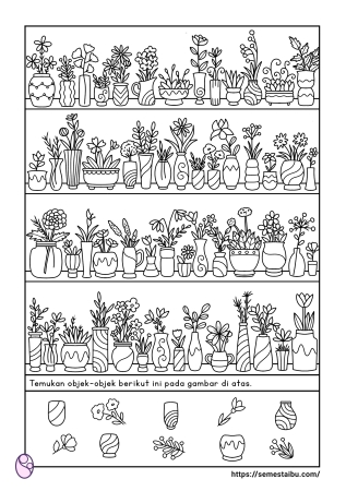 Worksheet lembar kerja anak tk mencari objek gambar mewarnai