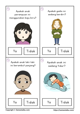 Flashcard pertanyaan lembar kerja worksheet anak tk paud bahasa