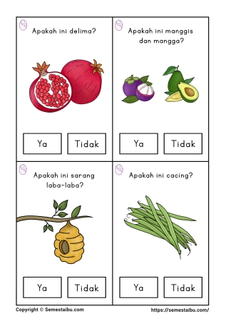 Flashcard pertanyaan lembar kerja worksheet anak tk paud bahasa