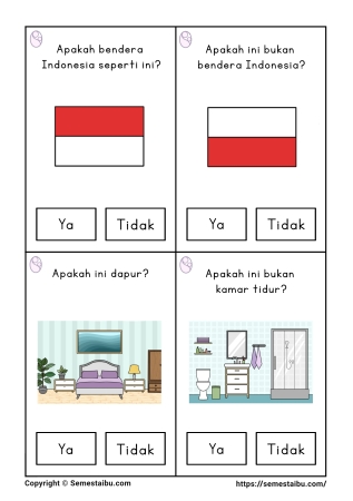 Flashcard pertanyaan lembar kerja worksheet anak tk paud bahasa