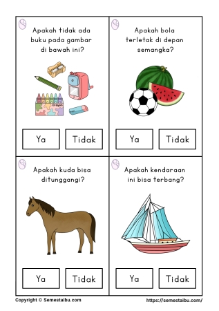 Flashcard pertanyaan lembar kerja worksheet anak tk paud bahasa