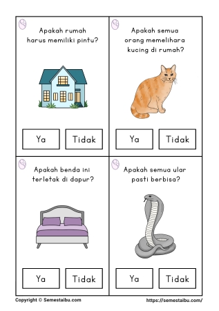 Flashcard pertanyaan lembar kerja worksheet anak tk paud bahasa