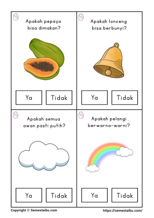 Flashcard pertanyaan lembar kerja worksheet anak tk paud bahasa