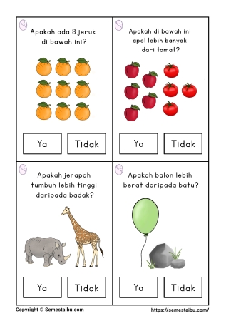 Flashcard pertanyaan lembar kerja worksheet anak tk paud bahasa