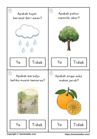 Flashcard pertanyaan lembar kerja worksheet anak tk paud bahasa
