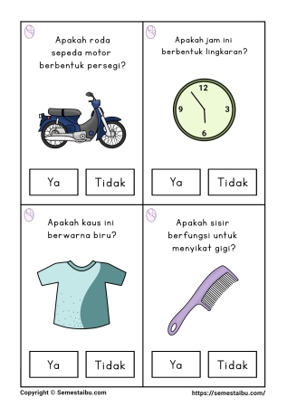 Flashcard pertanyaan lembar kerja worksheet anak tk paud bahasa