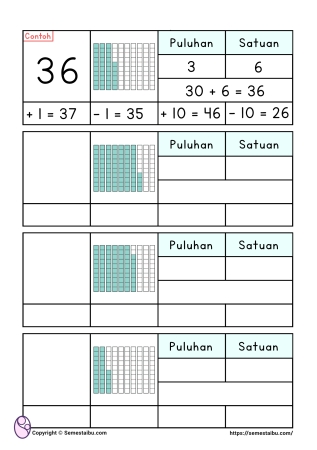 Lembar kerja anak tk sd matematika nilai tempat puluhan satuan