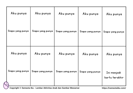 Lembar kerja anak tk sd - sosial bahasa - permainan kelompok - aktivitas kelas - aku punya siapa punya.jpg