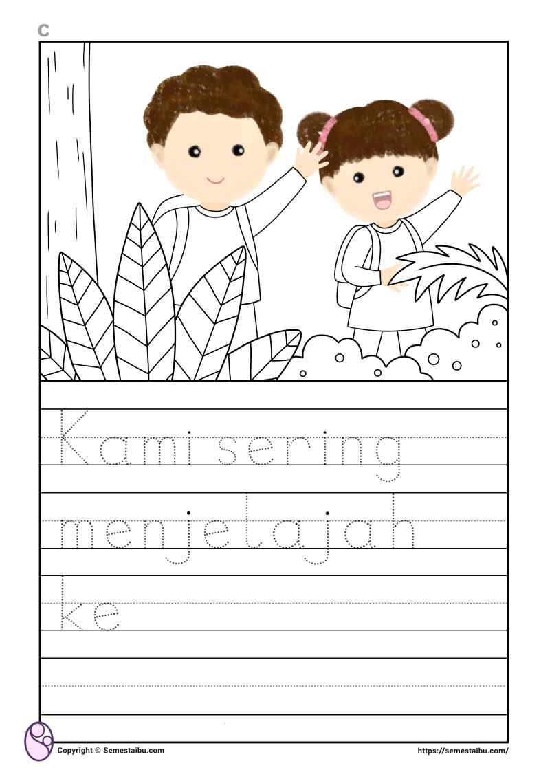 Lembar kerja anak tk sd membuat cerita bergambar
