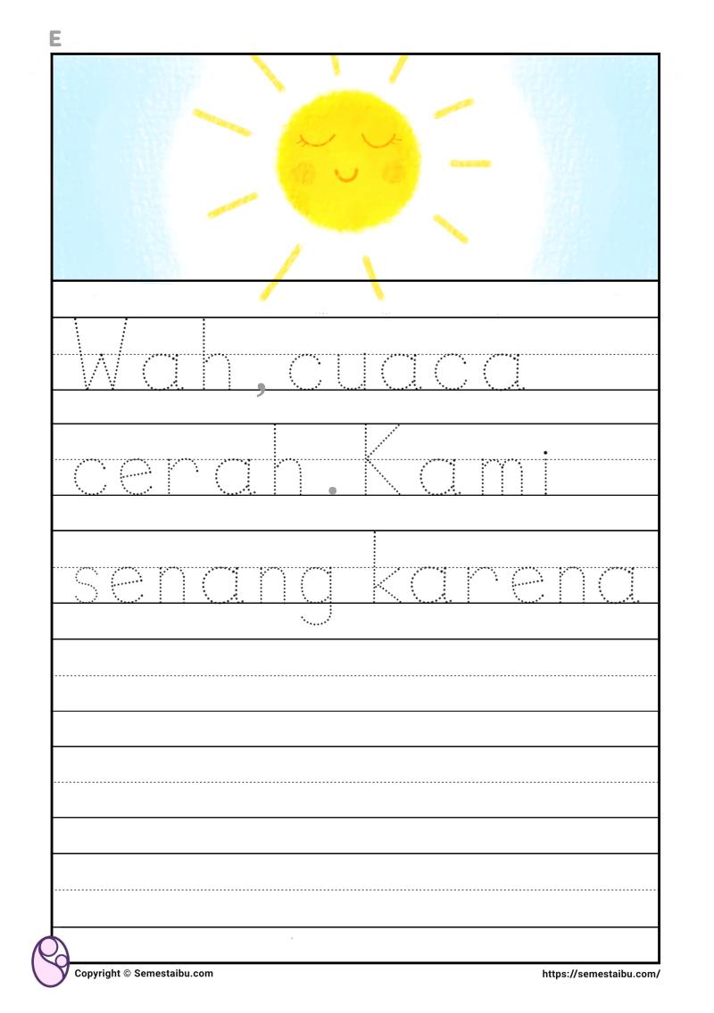Lembar kerja anak tk sd membuat cerita bergambar