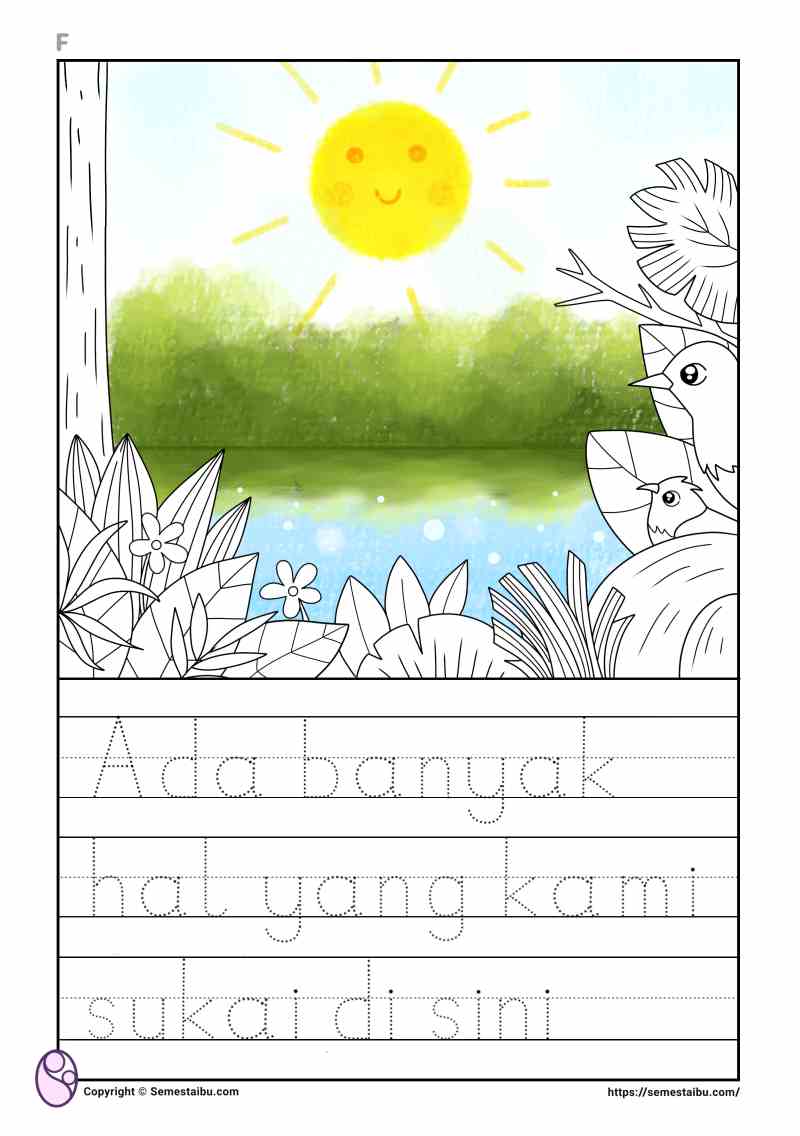 Lembar kerja anak tk sd membuat cerita bergambar