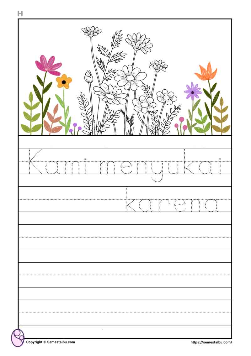 Lembar kerja anak tk sd membuat cerita bergambar