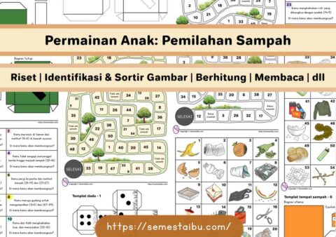 Lembar kerja anak tk sd permainan memilah sortir sampah