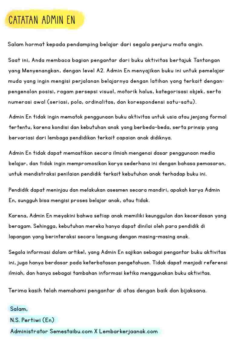 Lembar kerja anak tk paud - buku aktivitas kedua
