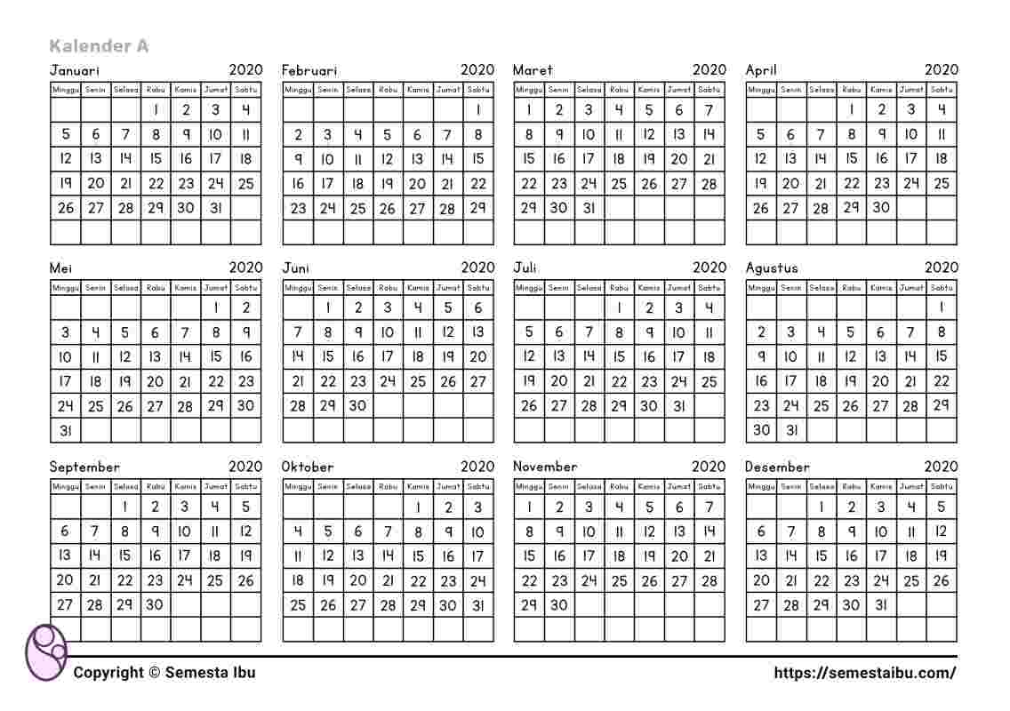 Lembar kerja anak tk sd membaca kalender