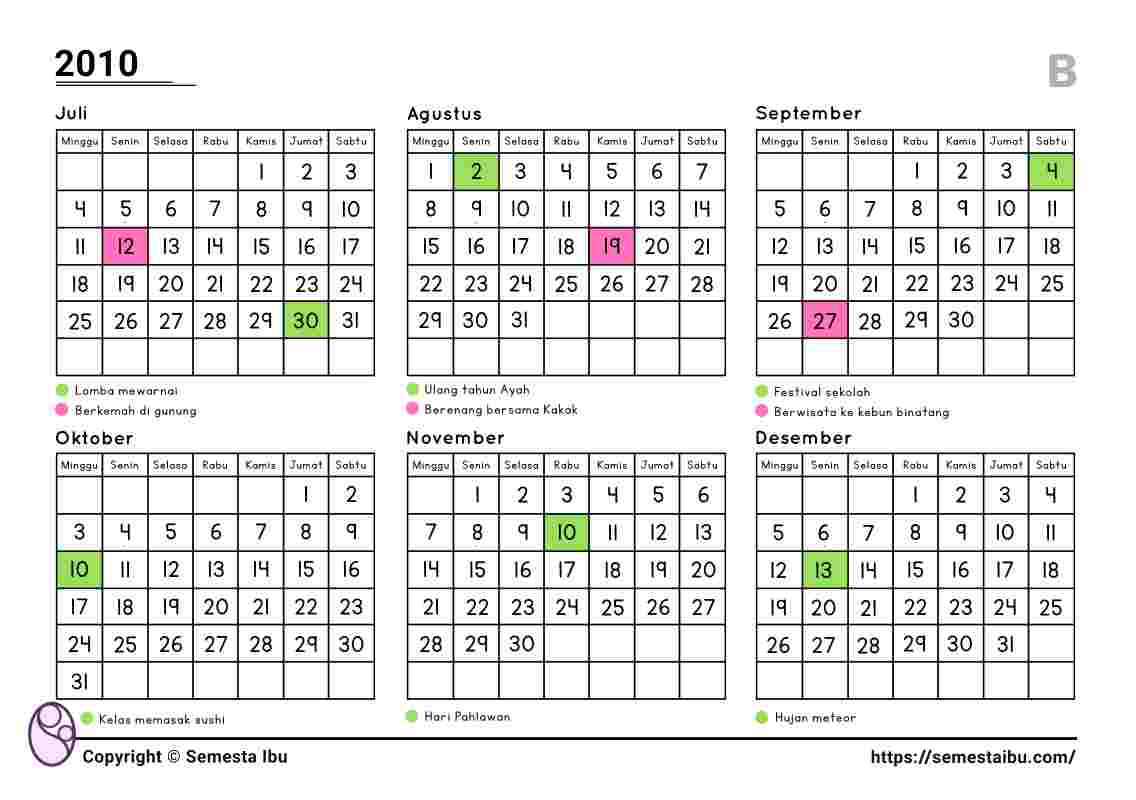 Lembar kerja anak tk sd membaca kalender