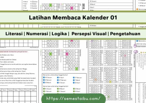 Lembar kerja anak tk sd membaca kalender